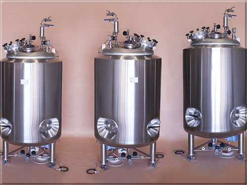 Bể chứa tấm gối 500L, Bể lên men bia 1,6M với áo khoác làm mát